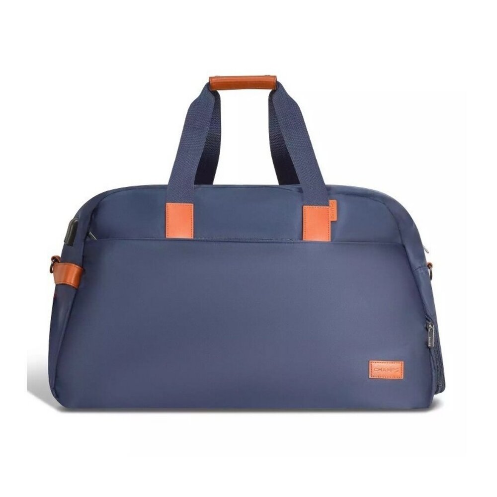 CHAMPS The Weekender nylon large duffle travel bag - Navy/Beige